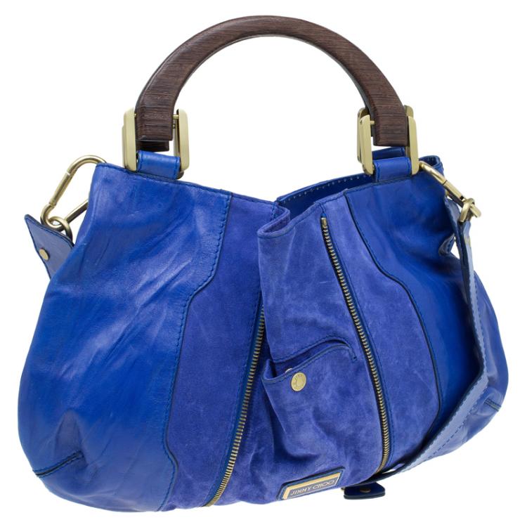 مملوكة مسبقًا Jimmy Choo Purple Leather and Suede Maia Hobo