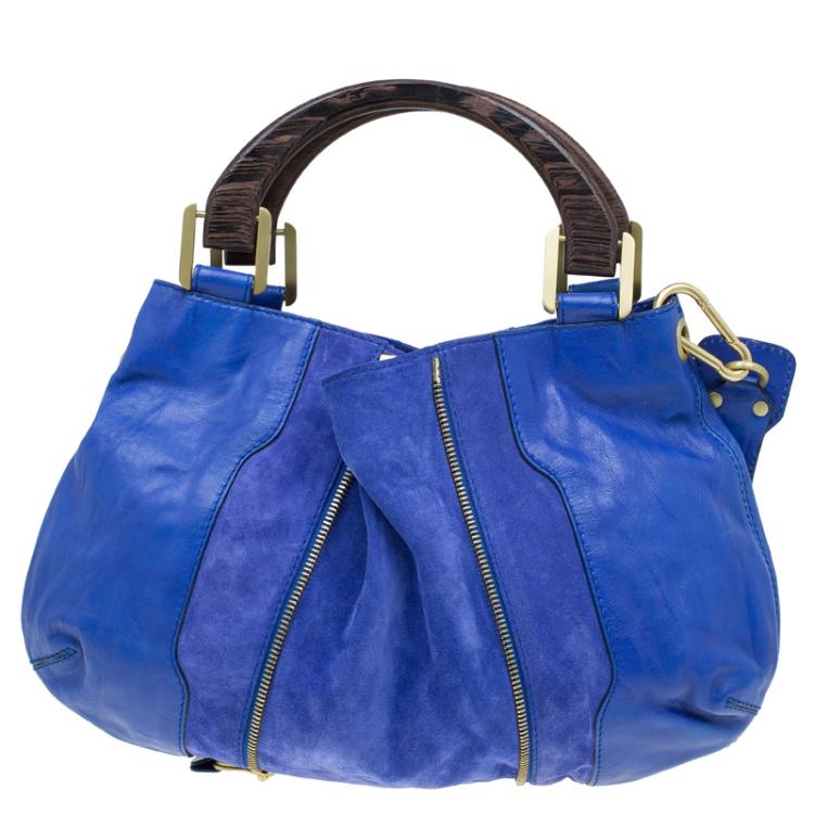 مملوكة مسبقًا Jimmy Choo Purple Leather and Suede Maia Hobo