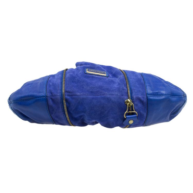 مملوكة مسبقًا Jimmy Choo Purple Leather and Suede Maia Hobo