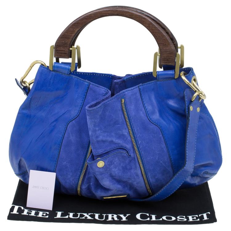 مملوكة مسبقًا Jimmy Choo Purple Leather and Suede Maia Hobo