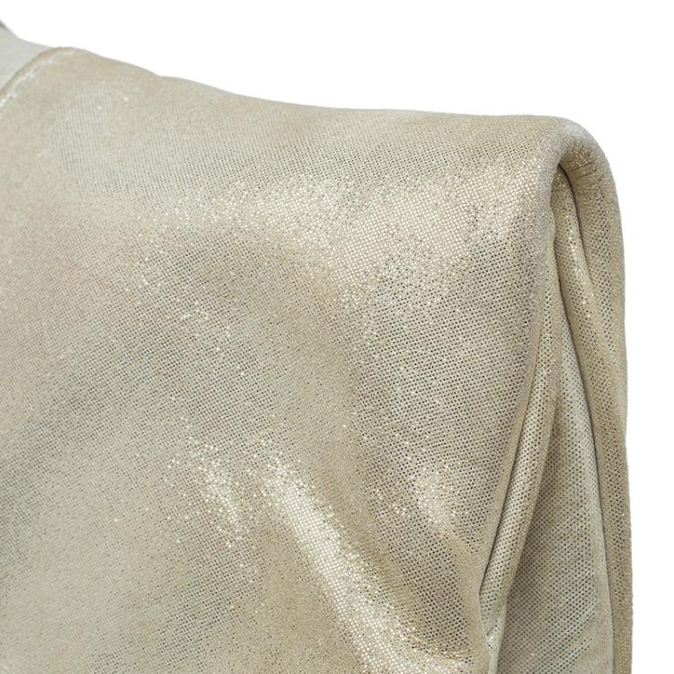 مملوكة مسبقًا Jimmy Choo Metallic Beige Leather Small Mave Foldover Clutch