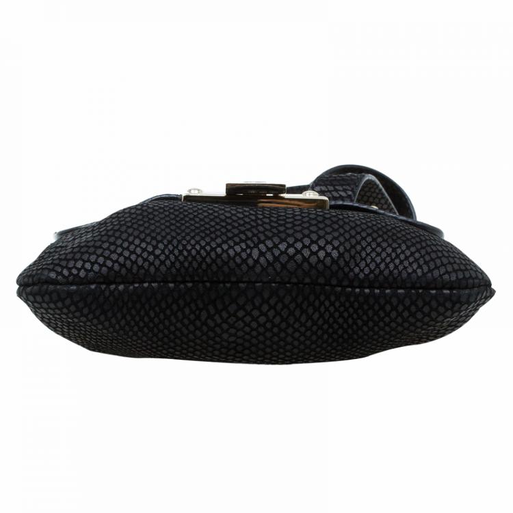 Pre Owned Jimmy Choo Black Snake Embossed and Snake Detail Sling Bag