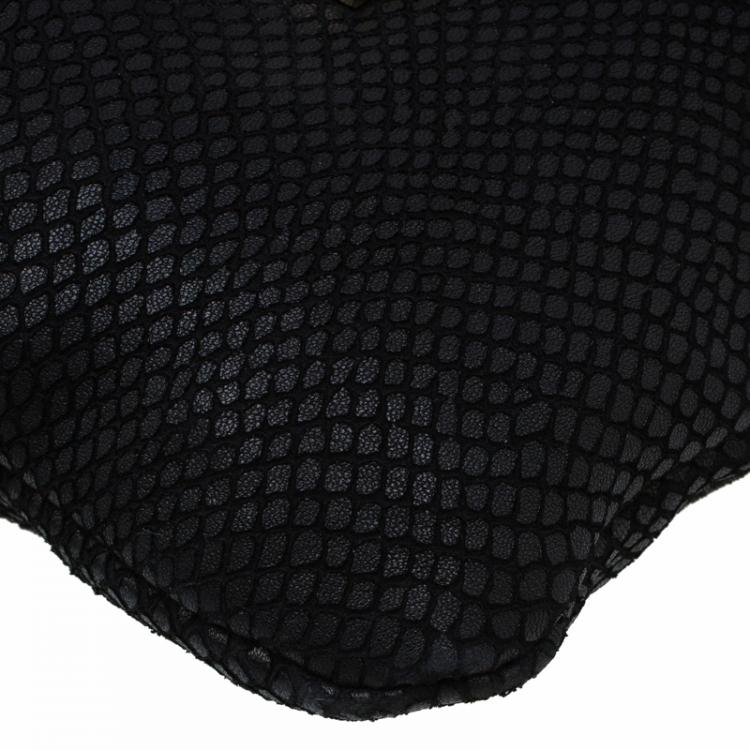 Pre Owned Jimmy Choo Black Snake Embossed and Snake Detail Sling Bag