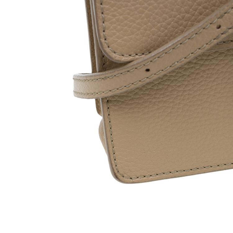 Pre Owned Jimmy Choo Beige Leather Rebel Crossbody Bag