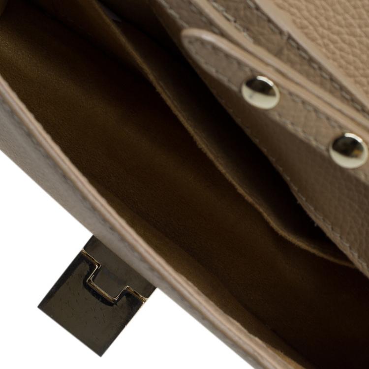 Pre Owned Jimmy Choo Beige Leather Rebel Crossbody Bag