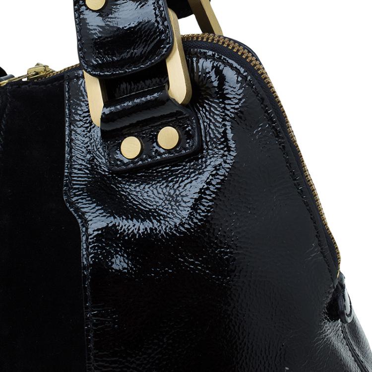 مملوكة مسبقًا Jimmy Choo Black Patent leather and Suede Satchel