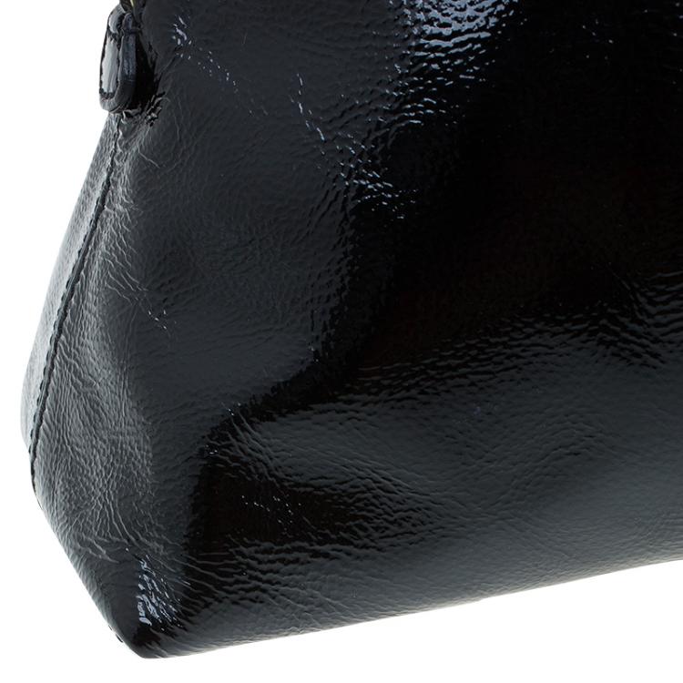 مملوكة مسبقًا Jimmy Choo Black Patent leather and Suede Satchel