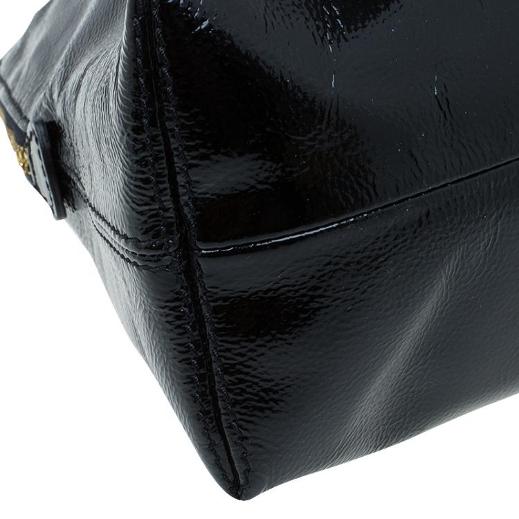 مملوكة مسبقًا Jimmy Choo Black Patent leather and Suede Satchel