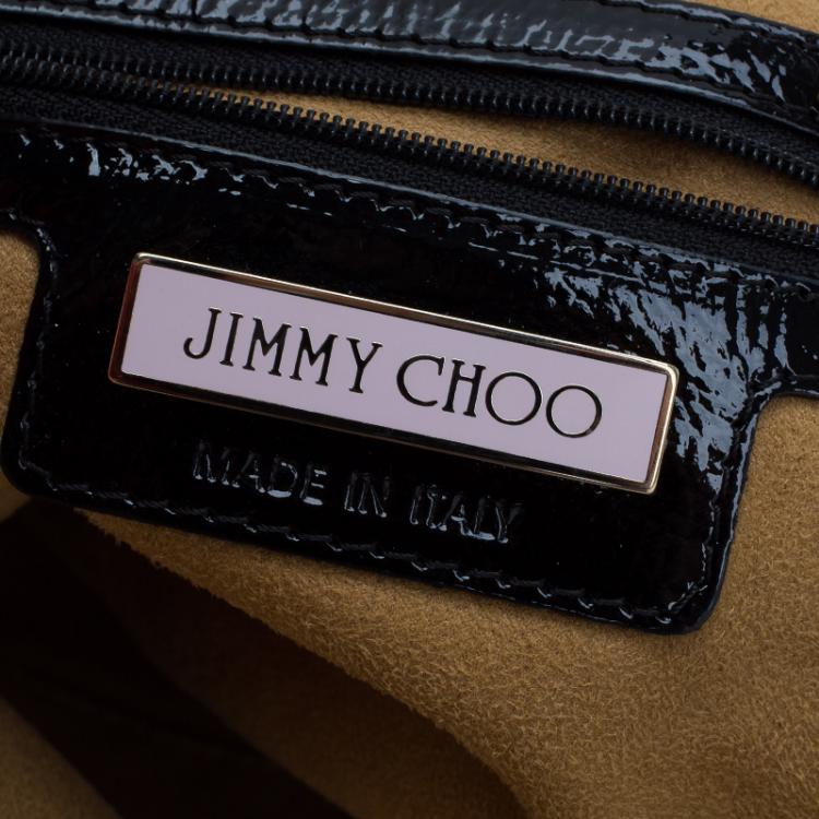 مملوكة مسبقًا Jimmy Choo Black Patent leather and Suede Satchel