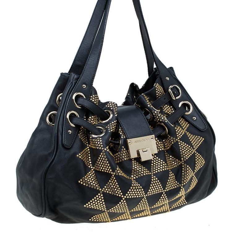 مملوكة مسبقًا Jimmy Choo Black Leather Studded Ramona Shoulder Bag