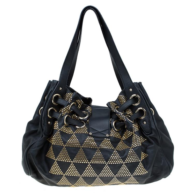 مملوكة مسبقًا Jimmy Choo Black Leather Studded Ramona Shoulder Bag