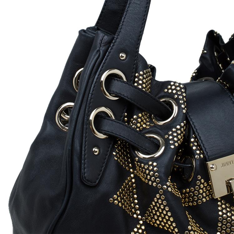مملوكة مسبقًا Jimmy Choo Black Leather Studded Ramona Shoulder Bag