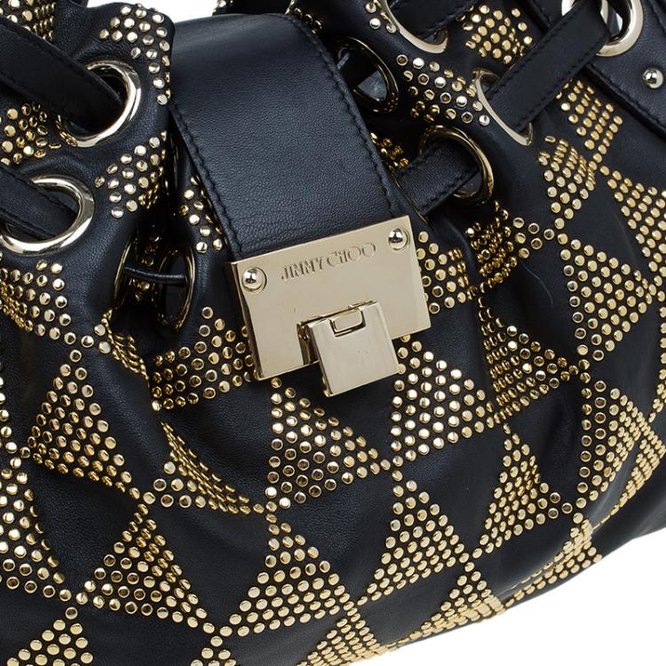 مملوكة مسبقًا Jimmy Choo Black Leather Studded Ramona Shoulder Bag