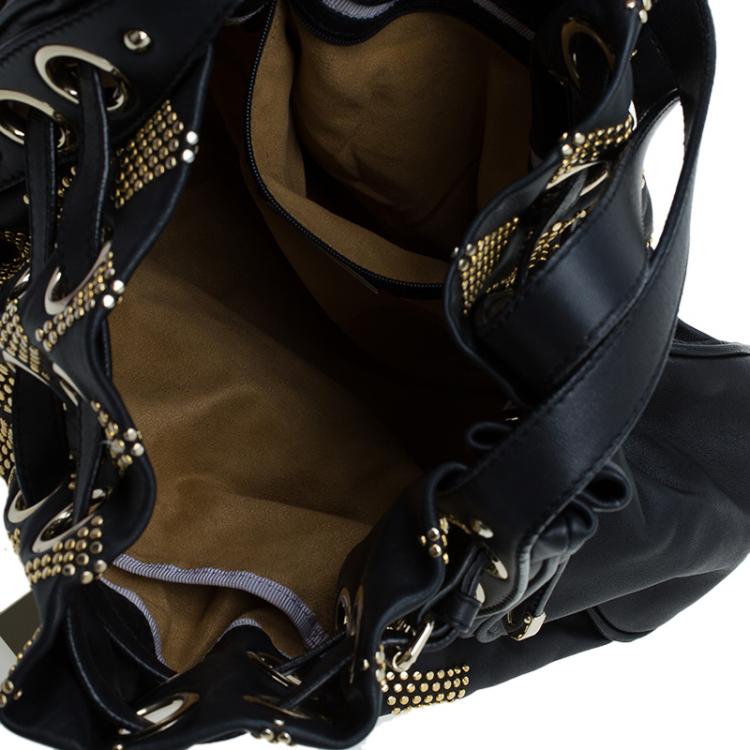 مملوكة مسبقًا Jimmy Choo Black Leather Studded Ramona Shoulder Bag