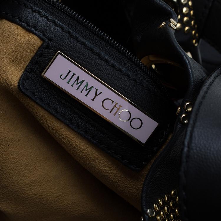 مملوكة مسبقًا Jimmy Choo Black Leather Studded Ramona Shoulder Bag