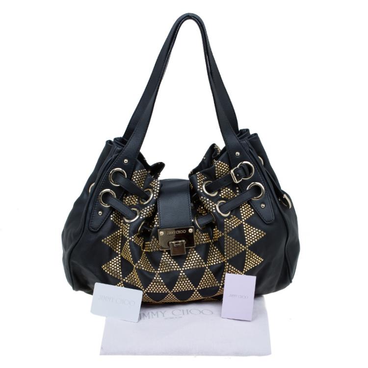 مملوكة مسبقًا Jimmy Choo Black Leather Studded Ramona Shoulder Bag