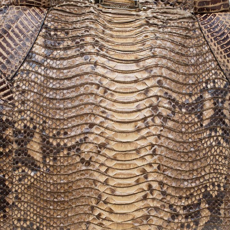 Pre Owned Jimmy Choo  Beige Python Satchel