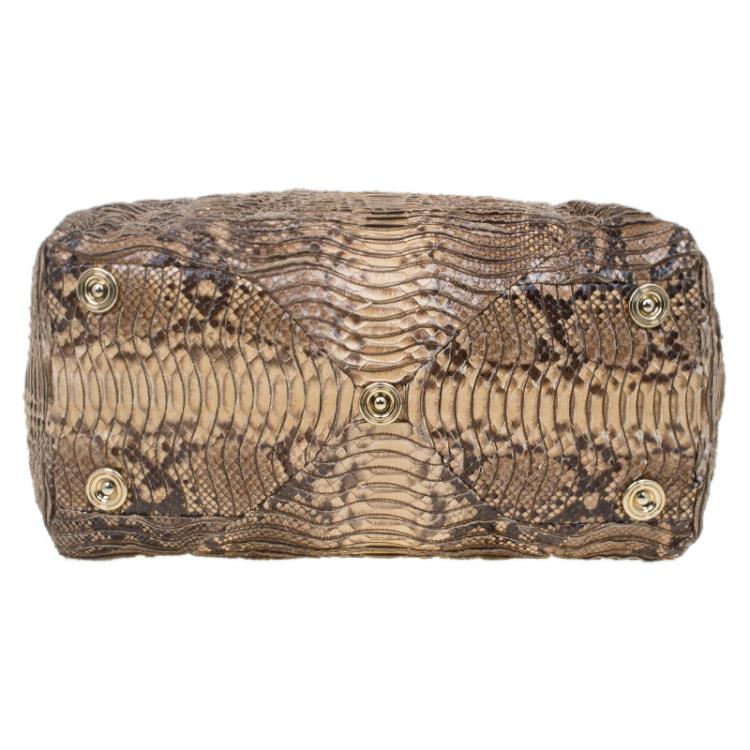 Pre Owned Jimmy Choo  Beige Python Satchel