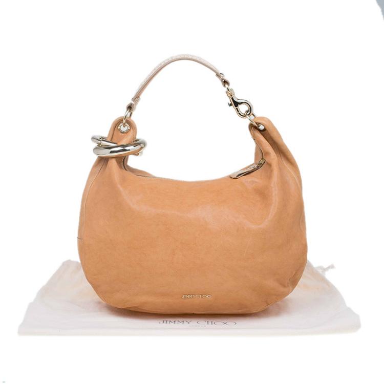 Pre Owned Jimmy Choo Tan Leather Large Solar Hobo