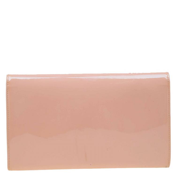 Pre Owned Jimmy Choo Blush Pink Patent Leather Reese Wallet Clutch