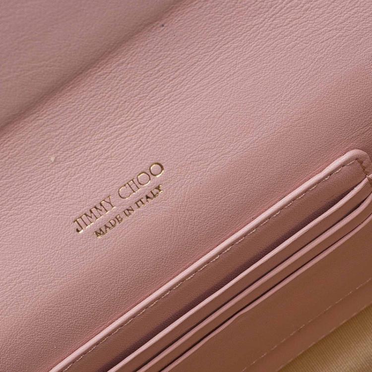 Pre Owned Jimmy Choo Blush Pink Patent Leather Reese Wallet Clutch