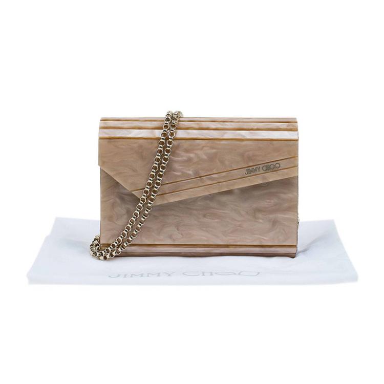 مملوكة مسبقًا Jimmy Choo Brown Acrylic Candy Clutch Bag