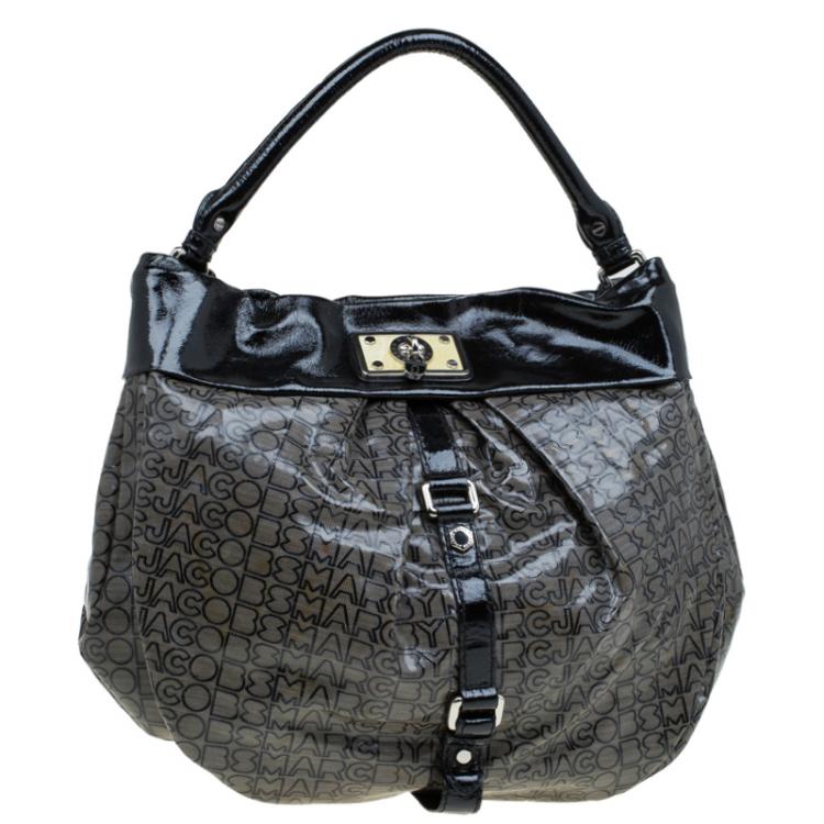 Pre Owned Marc By Marc Jacobs Grey Coated Canvas Jacquard Lil Riz Hobo