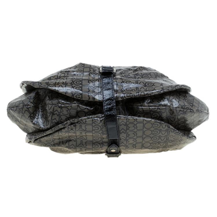 Pre Owned Marc By Marc Jacobs Grey Coated Canvas Jacquard Lil Riz Hobo