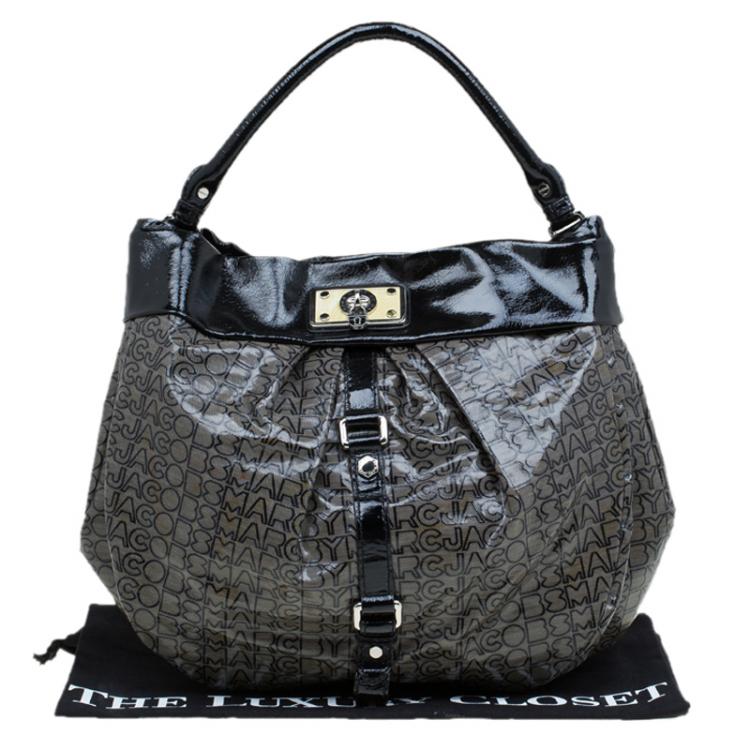 Pre Owned Marc By Marc Jacobs Grey Coated Canvas Jacquard Lil Riz Hobo