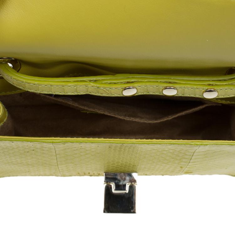 Pre Owned Jimmy Choo Yellow Snakeskin Rebel Crossbody Bag