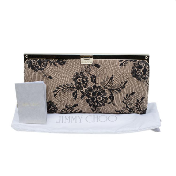مملوكة مسبقًا Jimmy Choo Beige Lace Camille Clutch