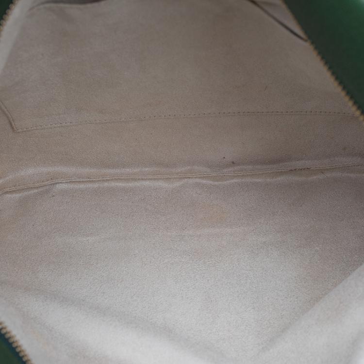 Pre Owned Jimmy Choo Green Leather Carrie Clutch