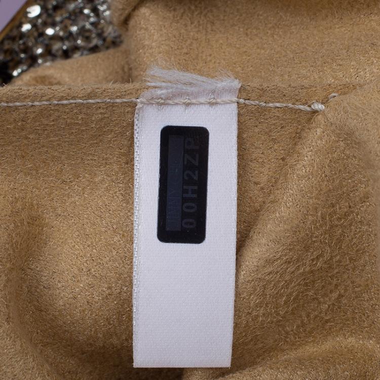 Pre Owned Jimmy Choo Gold Leather Brix Convertible Clutch