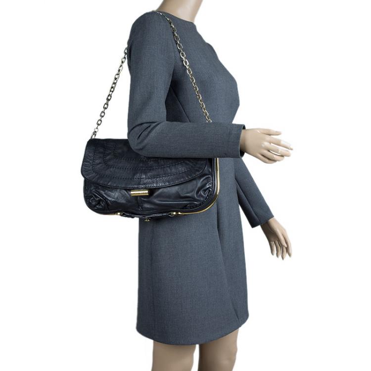 مملوكة مسبقًا Jimmy Choo Black Leather Ayse Shoulder Bag