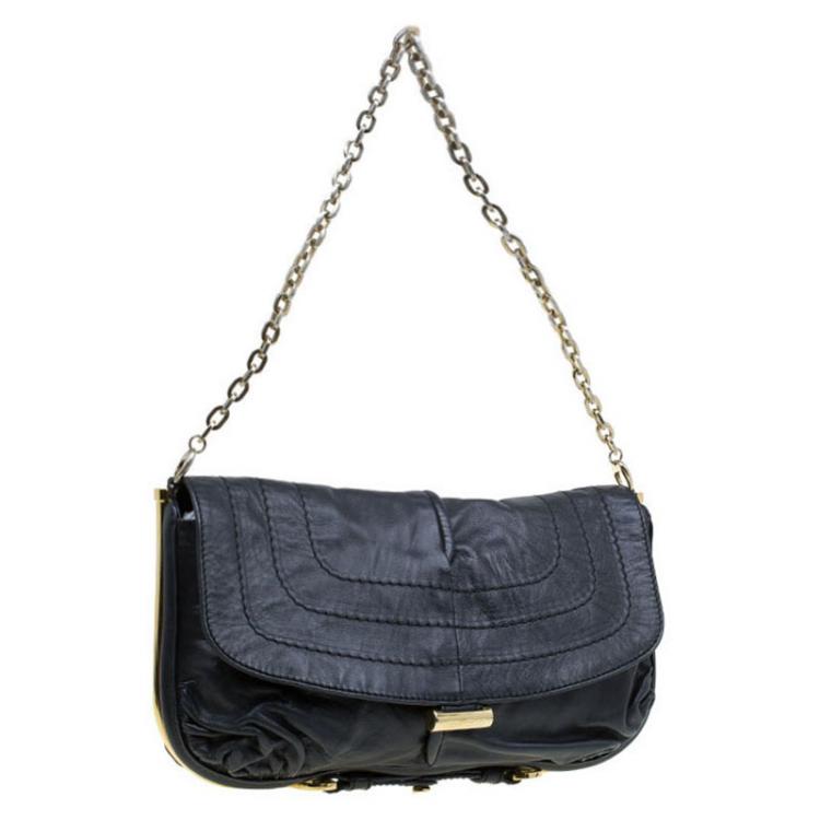 مملوكة مسبقًا Jimmy Choo Black Leather Ayse Shoulder Bag