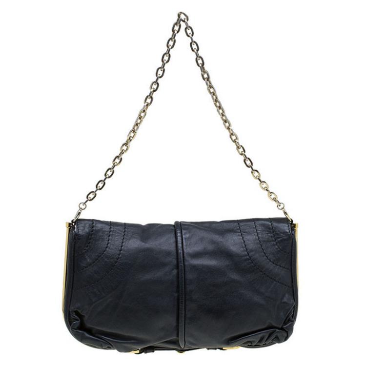 مملوكة مسبقًا Jimmy Choo Black Leather Ayse Shoulder Bag