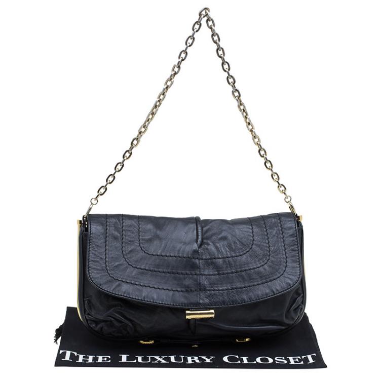 مملوكة مسبقًا Jimmy Choo Black Leather Ayse Shoulder Bag