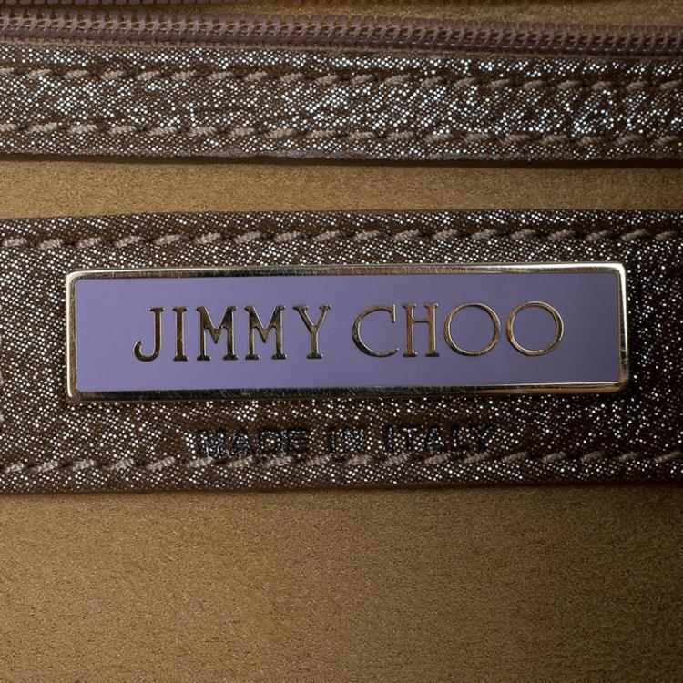 Pre Owned Jimmy Choo Metallic Brown Leather Tulita Hobo