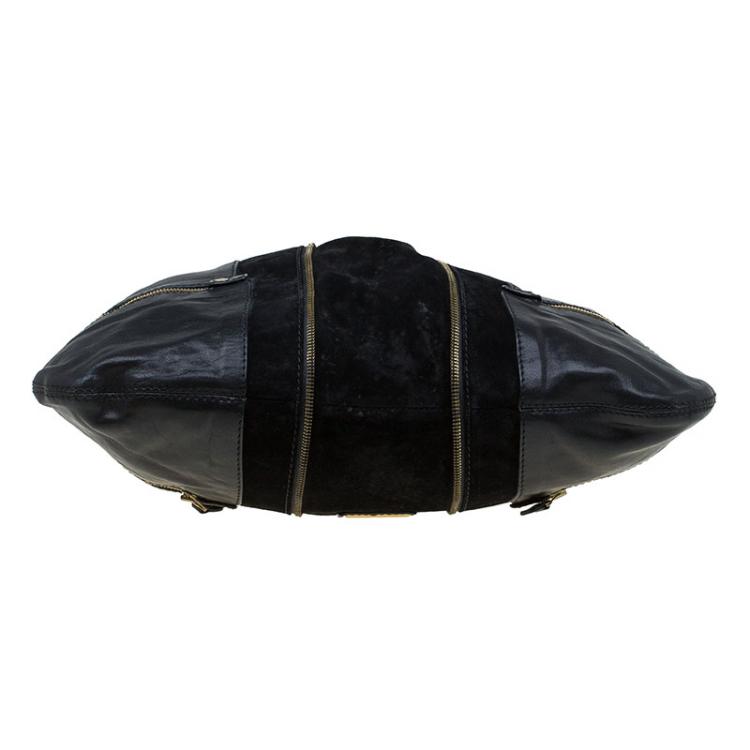 Pre Owned Jimmy Choo Black Leather and Suede Mona Tote 