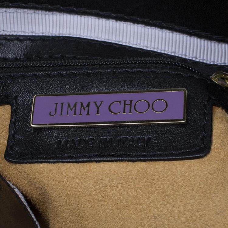 Pre Owned Jimmy Choo Black Leather and Suede Mona Tote 