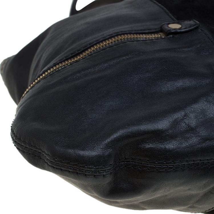 Pre Owned Jimmy Choo Black Leather and Suede Mona Tote 