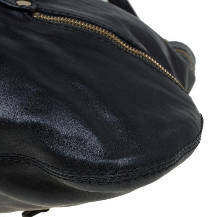Pre Owned Jimmy Choo Black Leather and Suede Mona Tote 