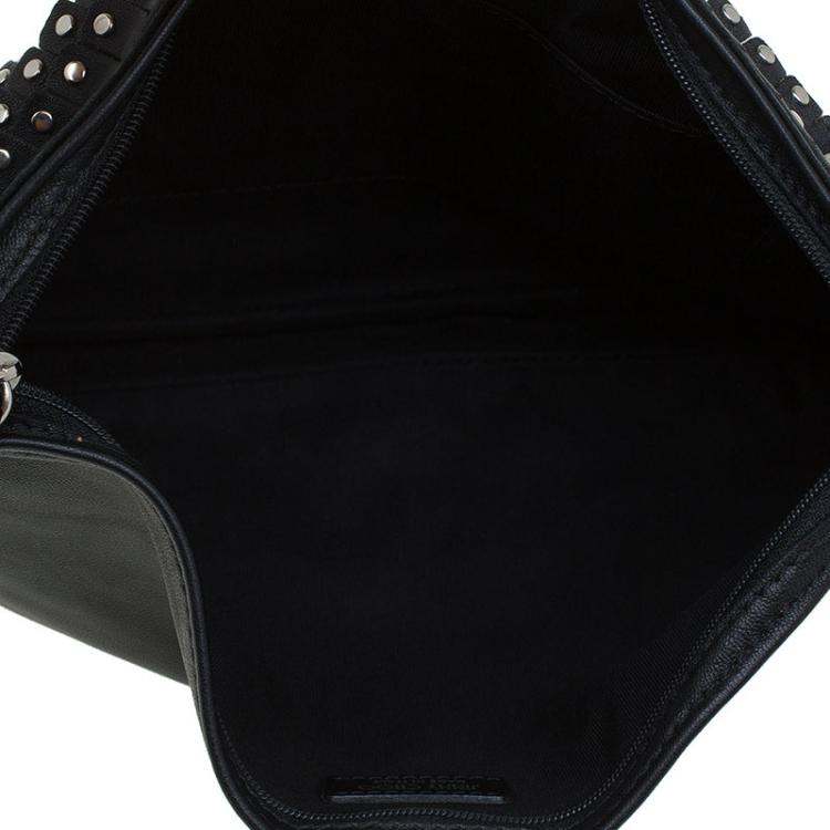 Pre Owned Jimmy Choo Black Leather Studded Zulu Clutch