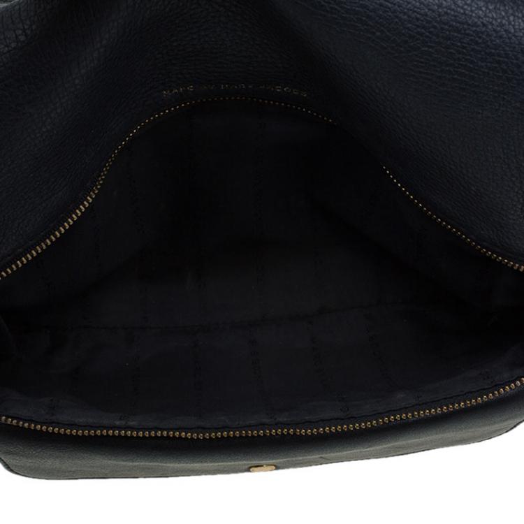 Pre Owned Marc by Marc Jacobs Black Leather Too Hot To Party Foldover Clutch