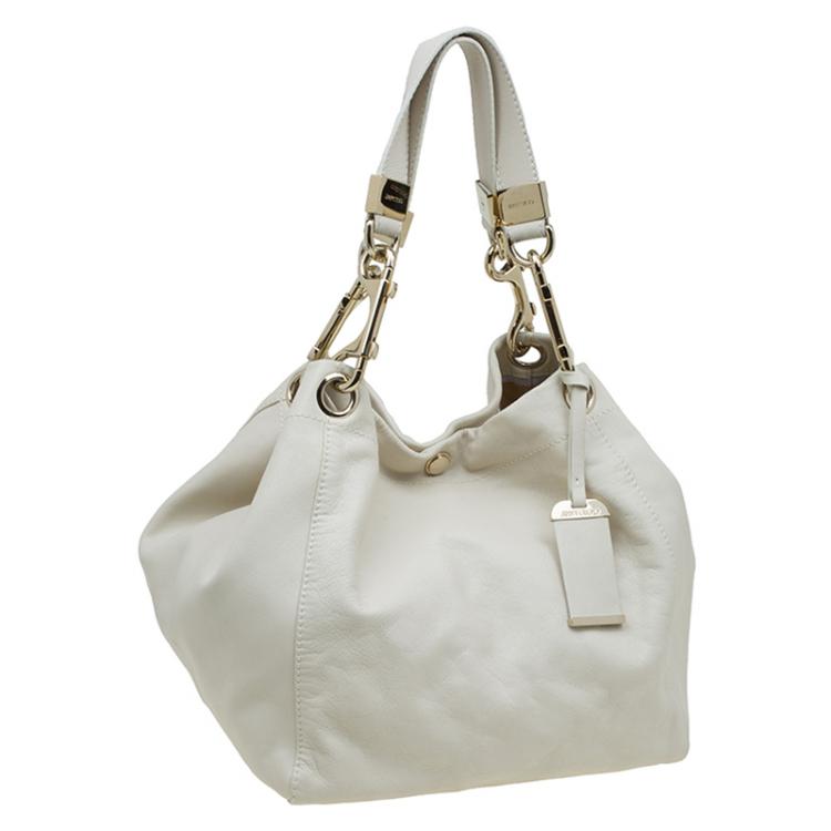 Pre Owned Jimmy Choo Ivory Leather Lohla Jayne Tote
