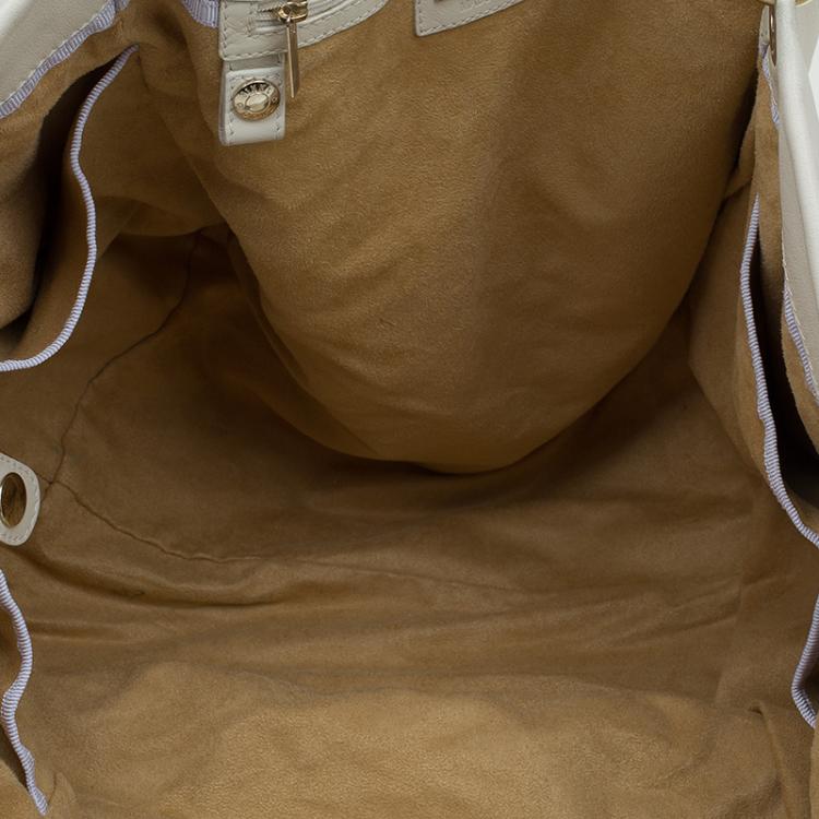 Pre Owned Jimmy Choo Ivory Leather Lohla Jayne Tote