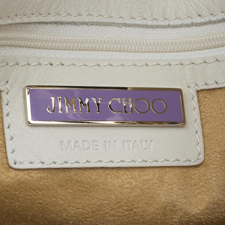 Pre Owned Jimmy Choo Ivory Leather Lohla Jayne Tote