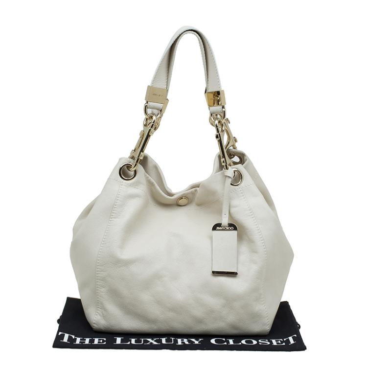 Pre Owned Jimmy Choo Ivory Leather Lohla Jayne Tote