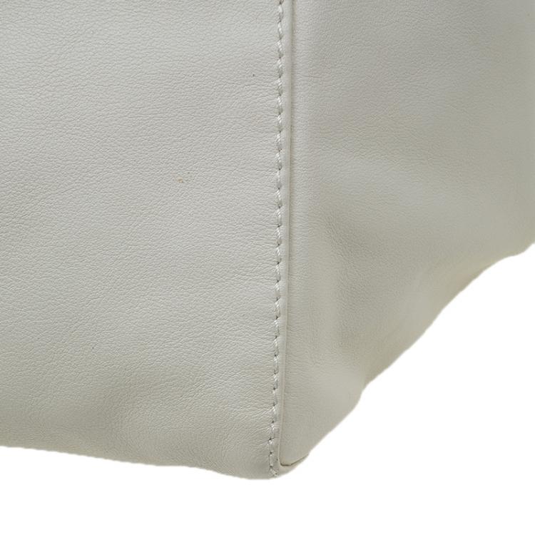 Pre Owned Jimmy Choo Ivory Leather Lohla Jayne Tote