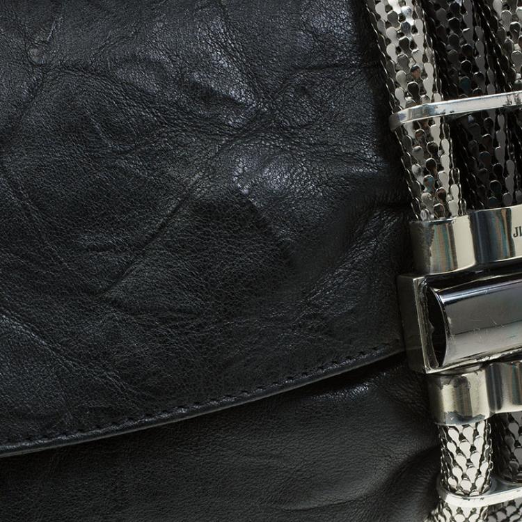 Pre Owned Jimmy Choo Black Leather Chandra Clutch